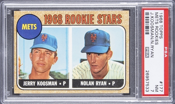 1968 Topps Mets Rookies #177 Jerry Koosman/Nolan Ryan Rookie Card - PSA NM 7